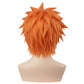 Back view of orange spiked Pain cosplay wig