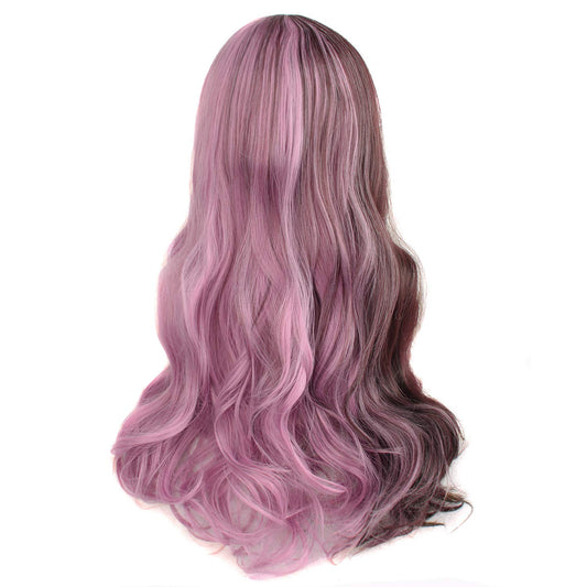 Get Playfully Glamorous with Our Pink and Brown Curly Wigs - Perfect for Costumes and Everyday Fashion