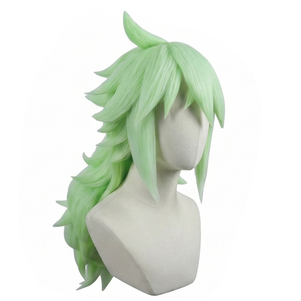 N Pokémon cosplay wig displayed on mannequin with anime-accurate styling
