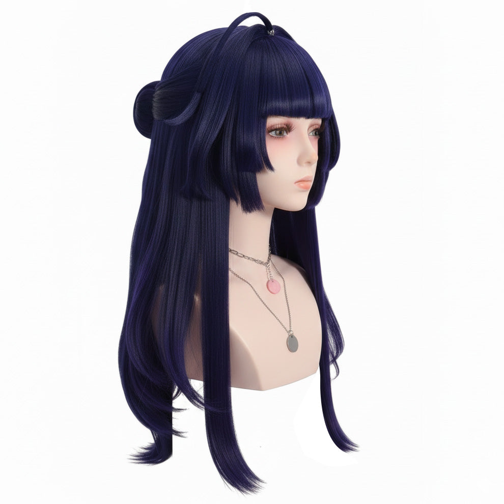 Honkai Impact inspired Raiden Mei wig on display mannequin