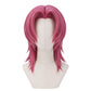 Romance Saja cosplay wig from KPop Demon Hunters featuring a handcrafted voluminous pink hairstyle sculpted into a heart-shaped silhouette with dramatic fantasy idol styling