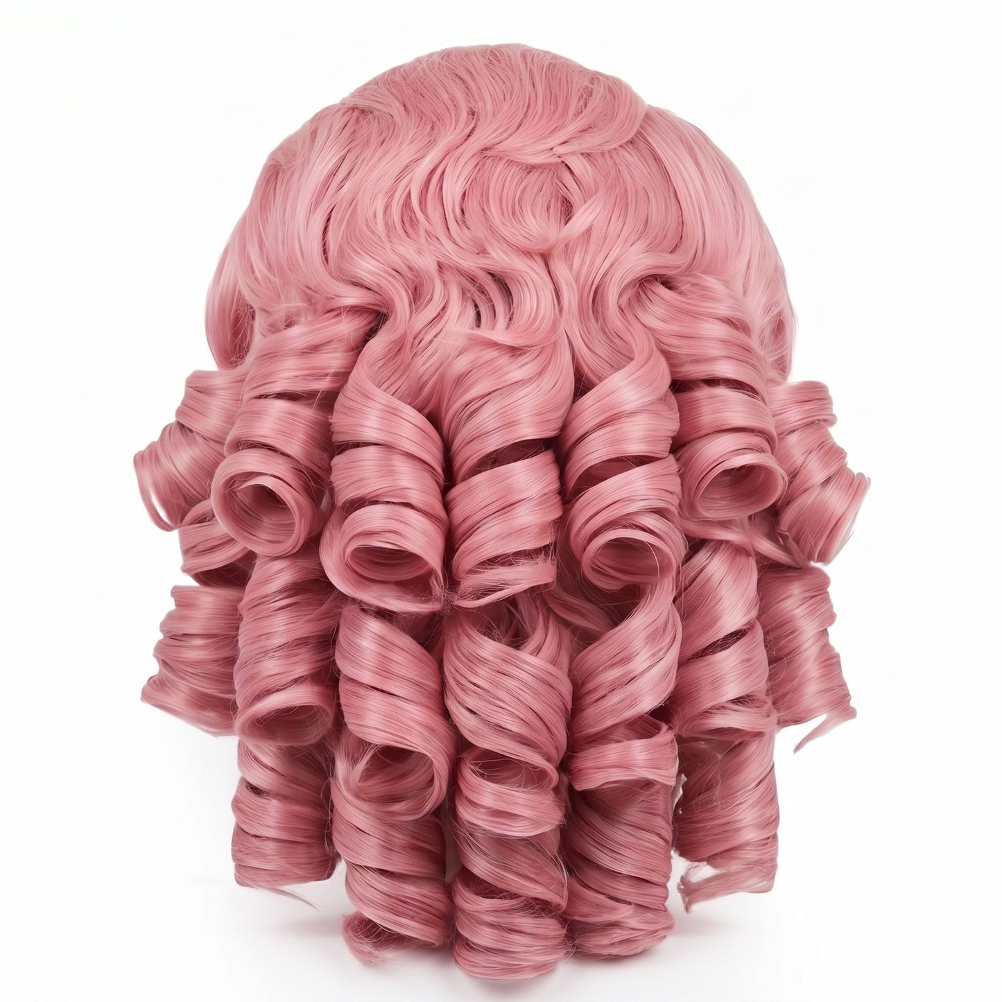 Back view of Steven Universe Rose Quartz wig with voluminous ringlets
