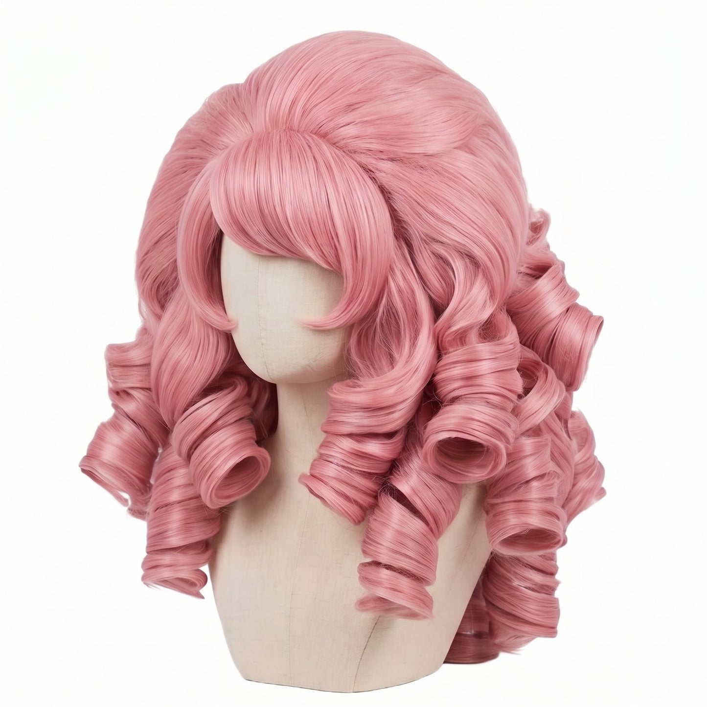 Rose Quartz wig texture and defined pink curls