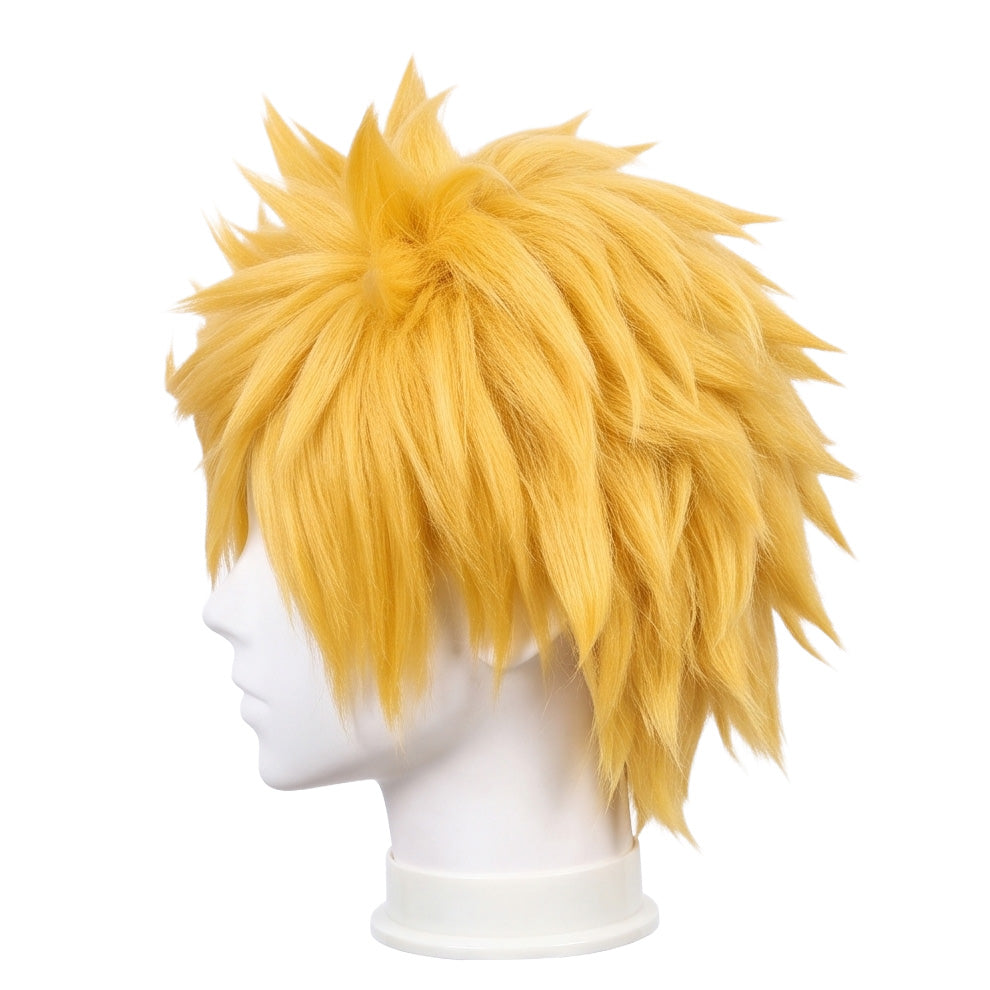 Side view of Kingdom Hearts Roxas blonde basic cosplay wig