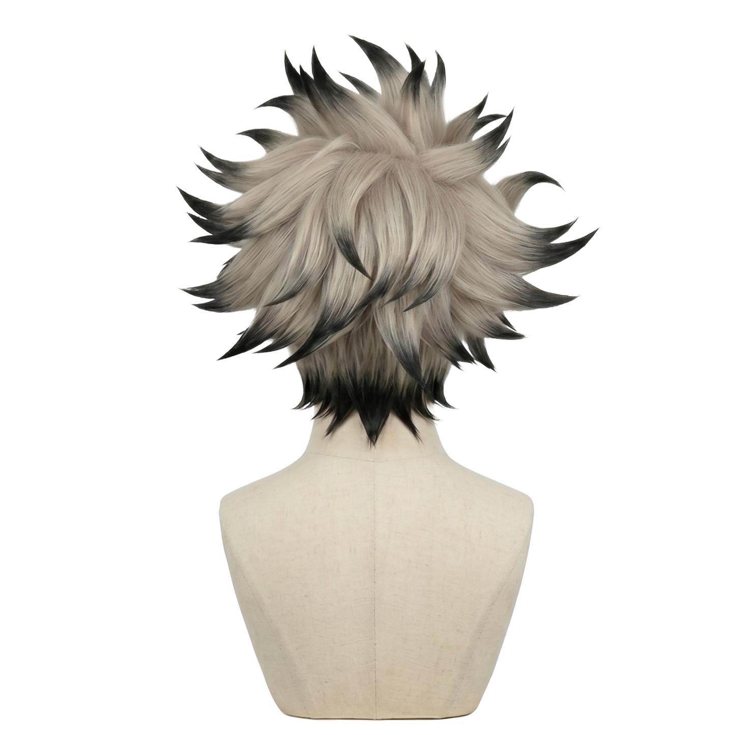 Back view of Rudo Surebrec wig with chaotic layered styling