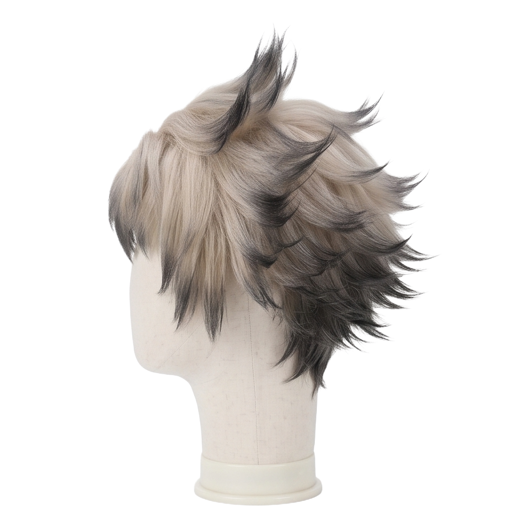 Side view of Gachiakuta Rudo Surebrec white-blonde cosplay wig