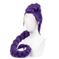 3/4 view of Rumi Kang cosplay wig displaying colorful layered hair, dynamic volume, and handcrafted K-pop fantasy character hairstyle design