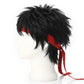 Side view of premium Ryu Street Fighter wig on mannequin