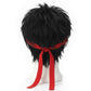Back view of layered Ryu cosplay wig with realistic volume