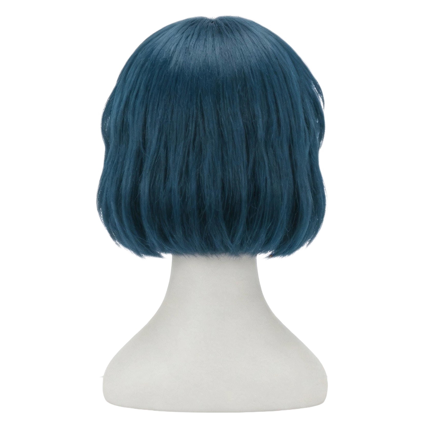 Back view of Sailor Mercury wig displaying natural shape and adjustable cap