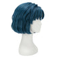 Vibrant blue color for Sailor Mercury cosplay wig on a mannequin head against a white background
