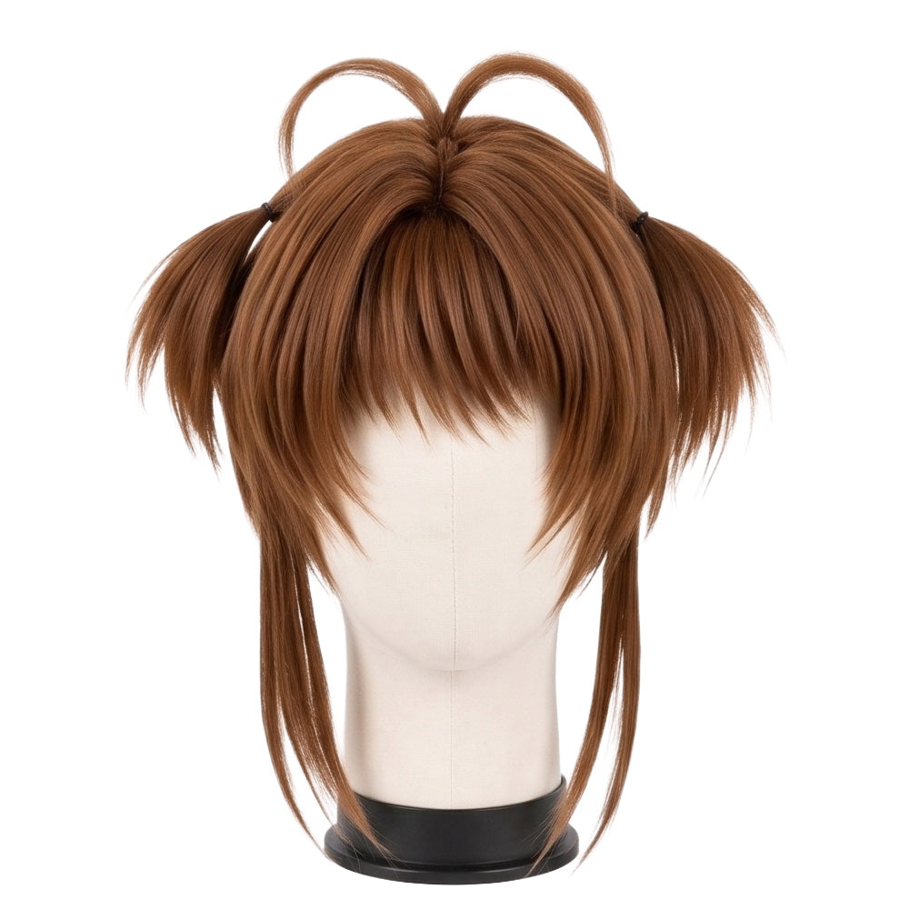 Light brown anime cosplay wig inspired by Sakura Kinomoto from Cardcaptor Sakura