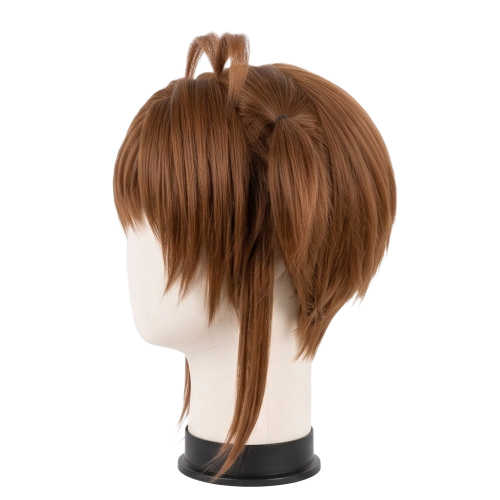 Left side view of Cardcaptor Sakura Sakura Kinomoto light brown cosplay wig