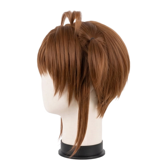 Left side view of Cardcaptor Sakura Sakura Kinomoto light brown cosplay wig