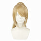 Unstyled Samus Aran blonde cosplay wig on display mannequin