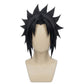 Front view of Sasuke Uchiha cosplay wig with layered anime spikes