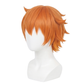 Three-quarter view of Scott Pilgrim orange basic cosplay wig