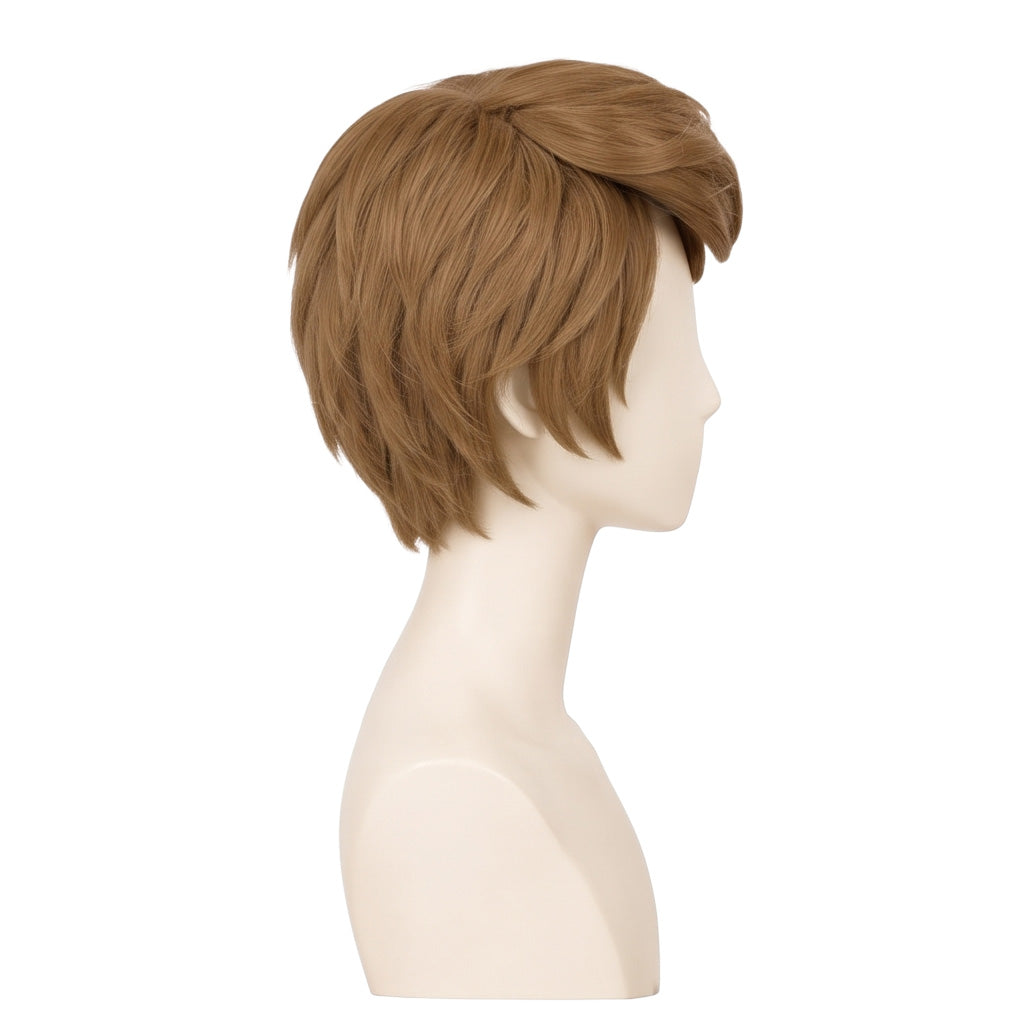 Right side view of Shaggy Rogers cosplay wig from Scooby-Doo with dusty brown hair