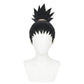 Front view of Shikamaru Nara cosplay wig with spiky ponytail