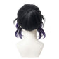Back view of Shinobu Kocho long black purple cosplay wig
