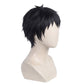 Side view of Fire Force Shinra basic black wig