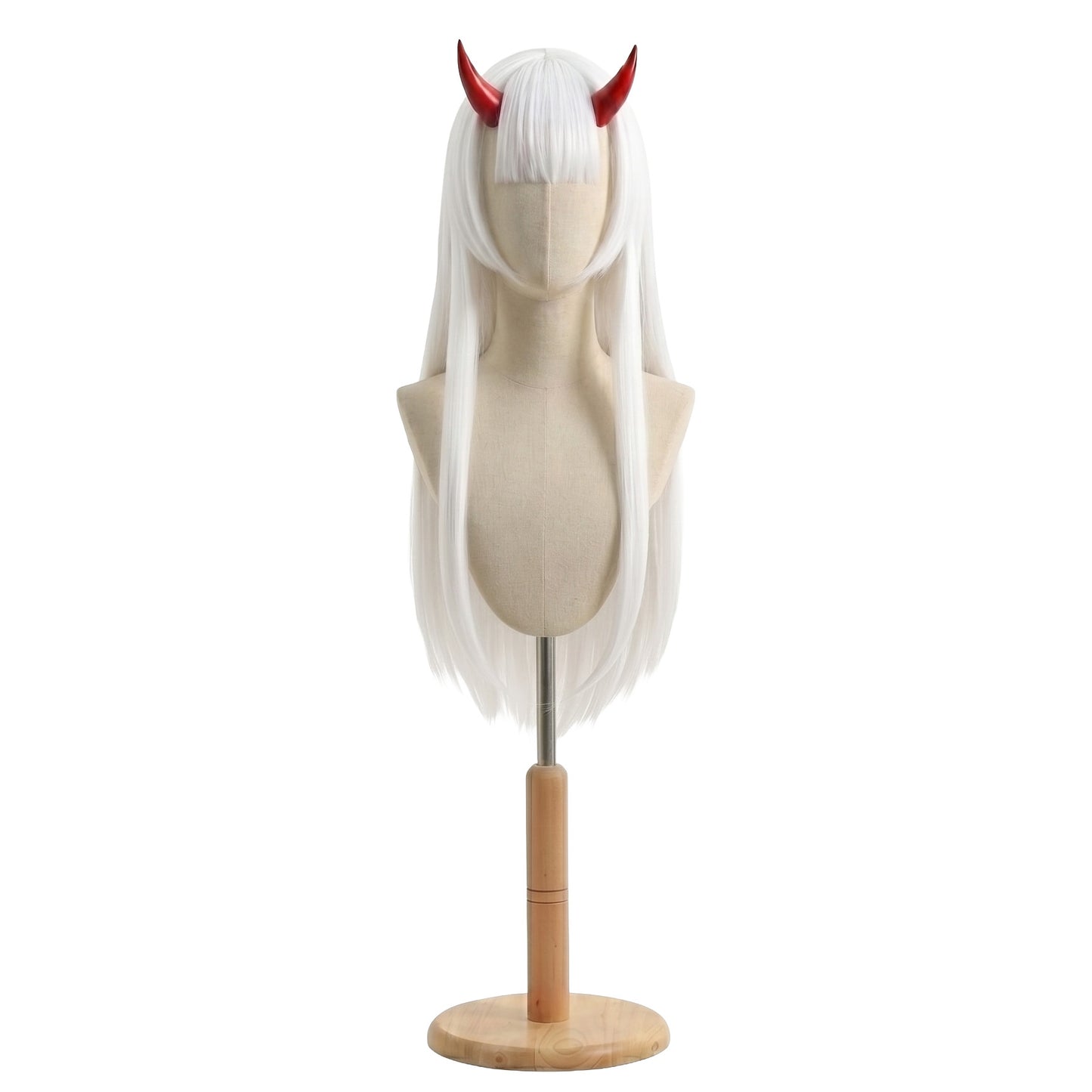 White gaming cosplay wig inspired by Shion from Overwatch