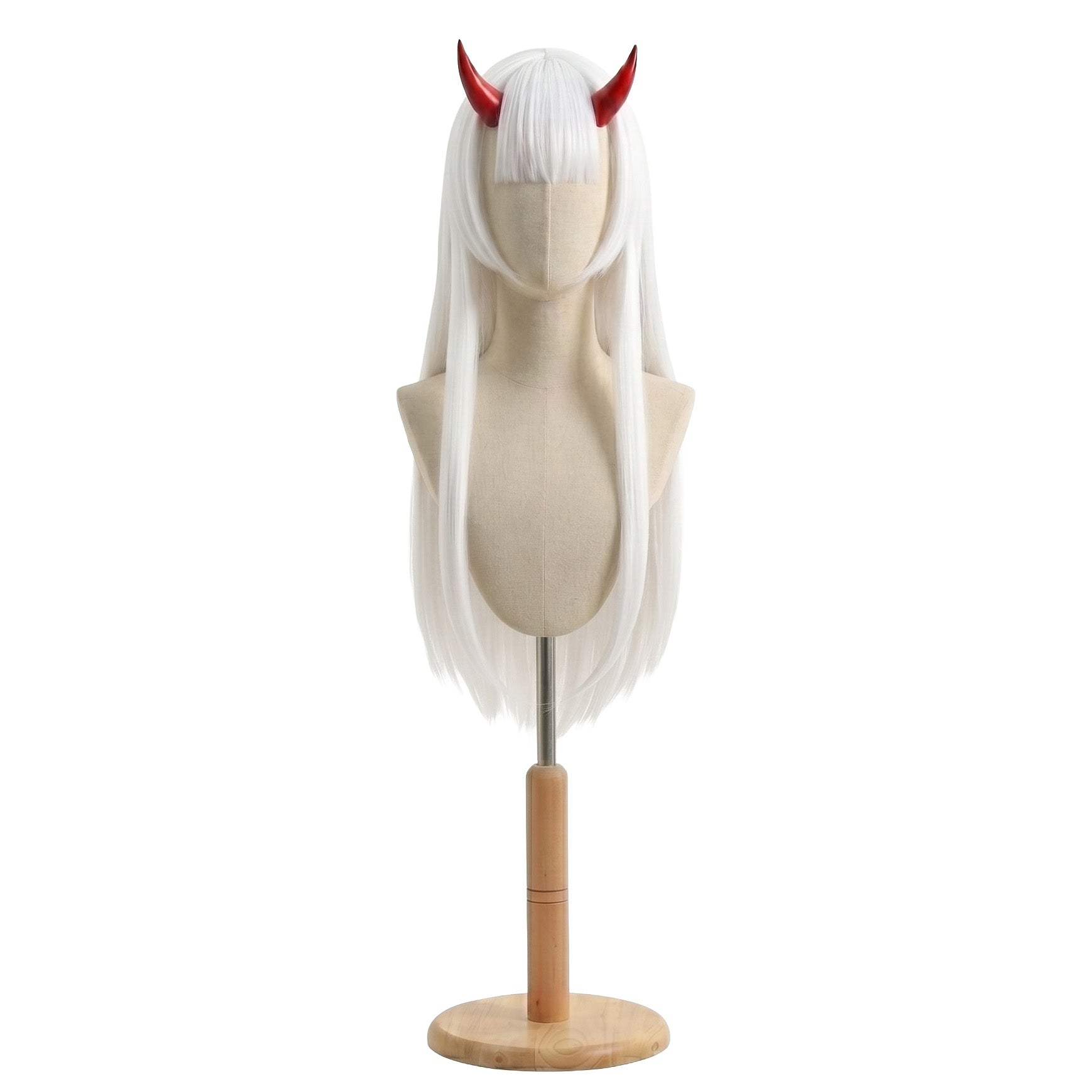 White gaming cosplay wig inspired by Shion from Overwatch