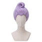 Front view of Fairy Godmother cosplay wig with light purple curled hair