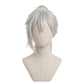 Front view of Subaru Hoshina cosplay wig with waist-length silver hair