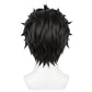 Back view of short messy Subaru cosplay wig