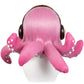 Back view of pink wig with flowing octopus-inspired styling