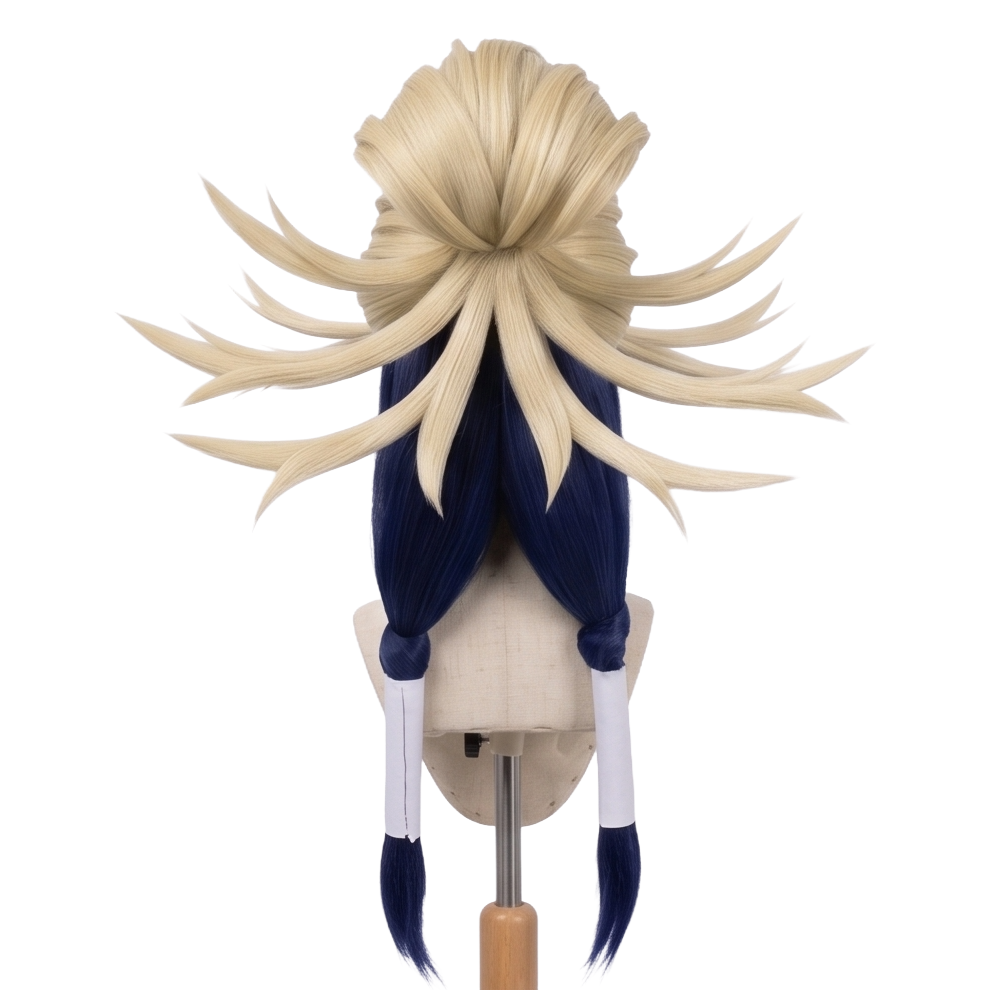 Back view of Gachiakuta Tamsy Caines wig with voluminous blonde bun