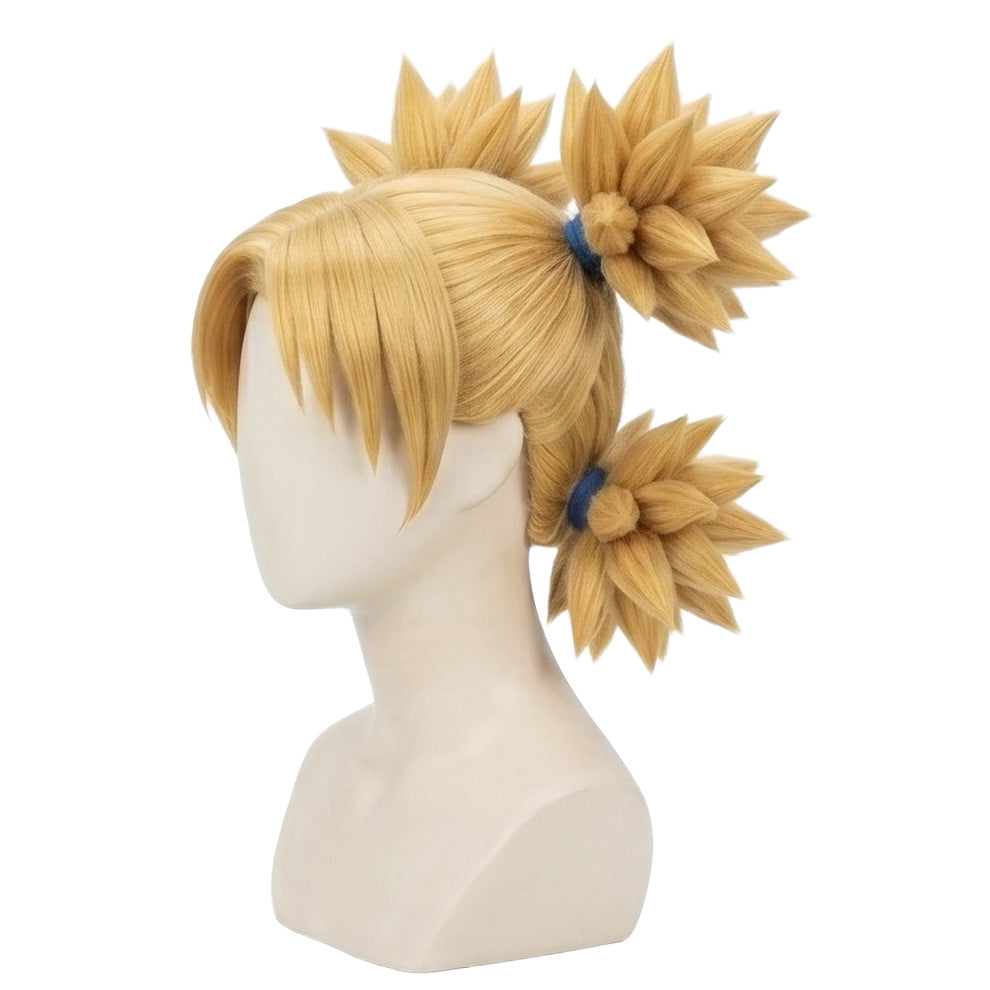 Side view showing pigtail length and structure of Temari wig