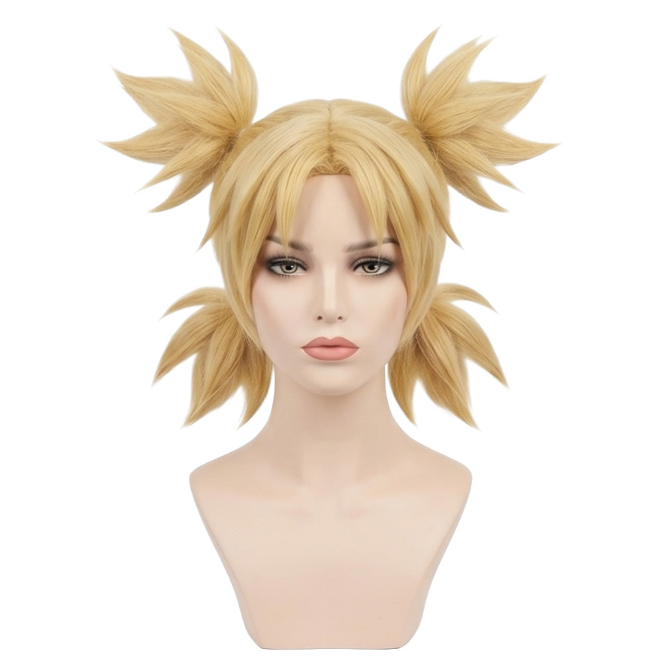 Front view of Temari cosplay wig before trimming and styling