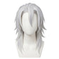 Front view of Tengen Uzui retired cosplay wig with uneven white layers