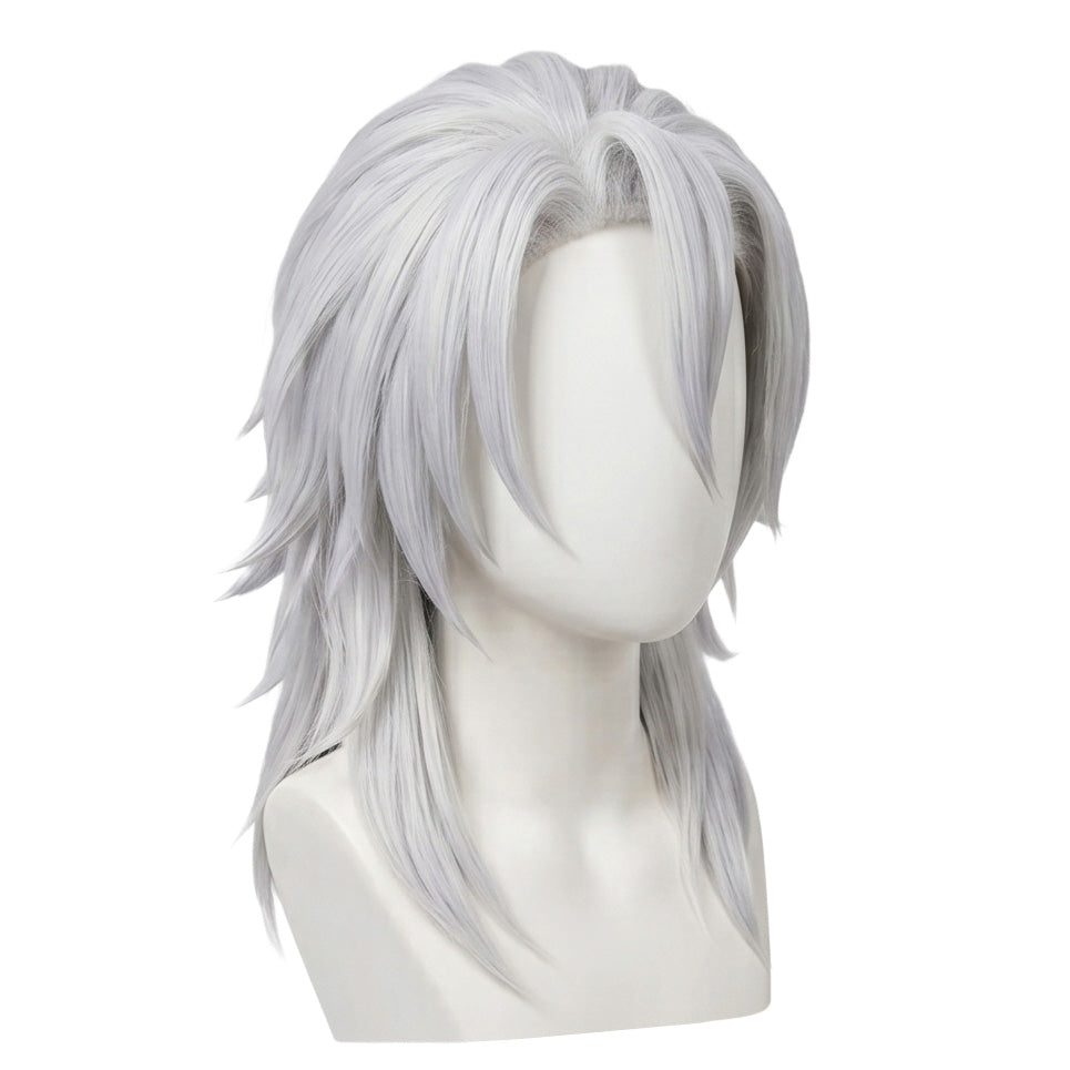 Handmade Tengen Uzui cosplay wig displayed on mannequin