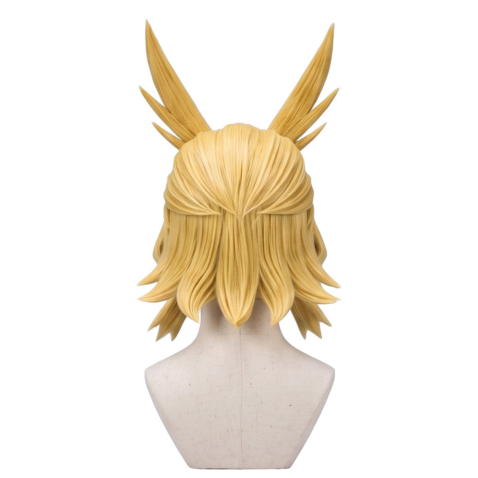 Back view of Toshinori Yagi Hero Form wig with unstyled fibers