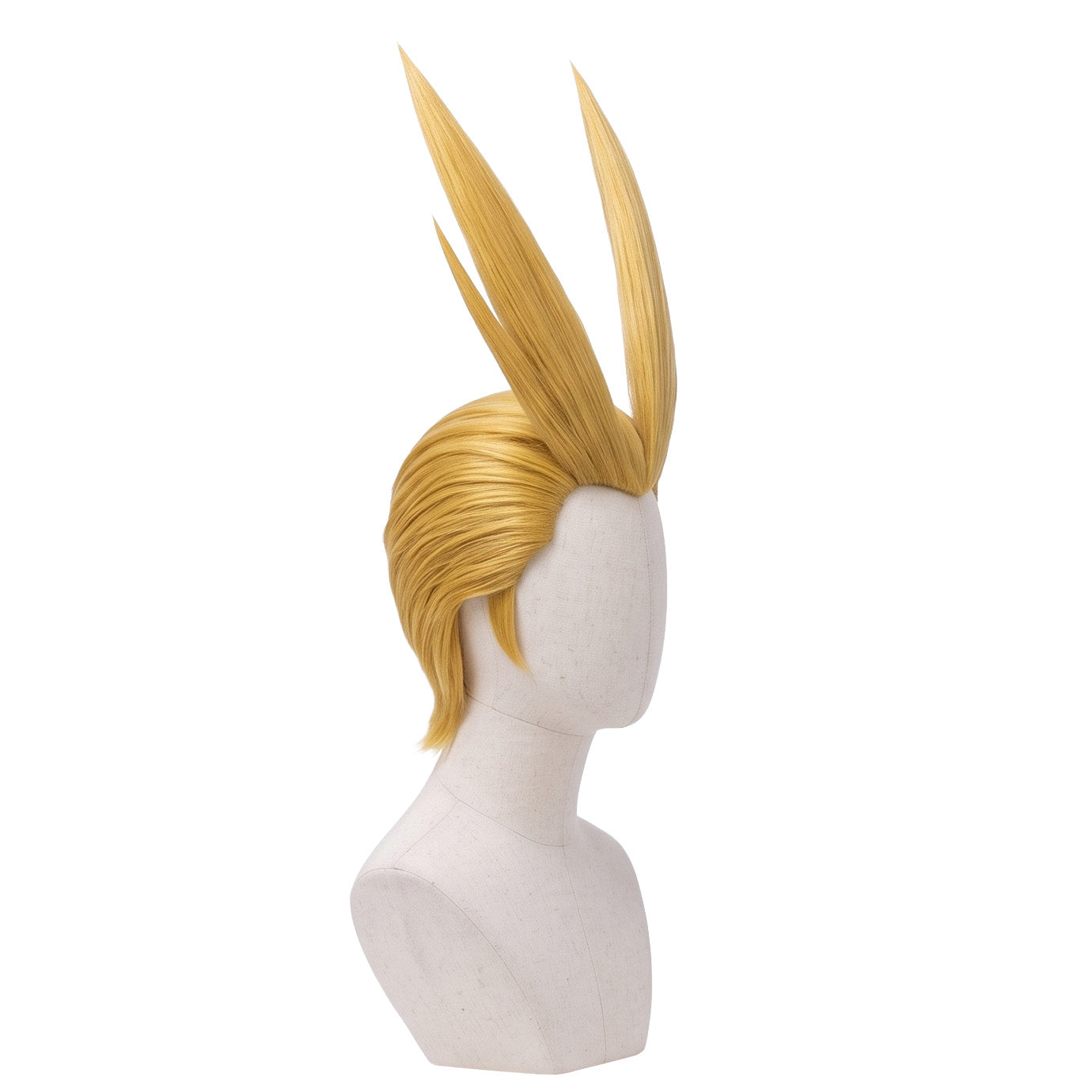 Blond anime cosplay wig inspired by All Might from My Hero Academia