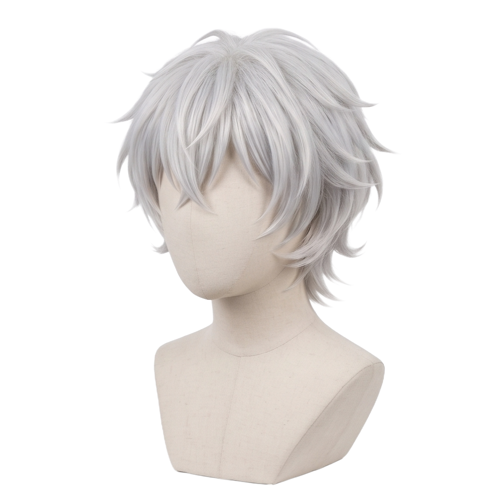 White anime cosplay wig inspired by Toshiro Kamiya from Fool Night