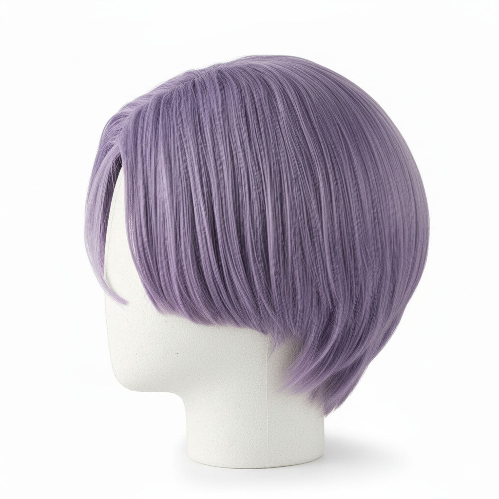 Side view of designer Trunks cosplay wig inspired by Dragon Ball Z