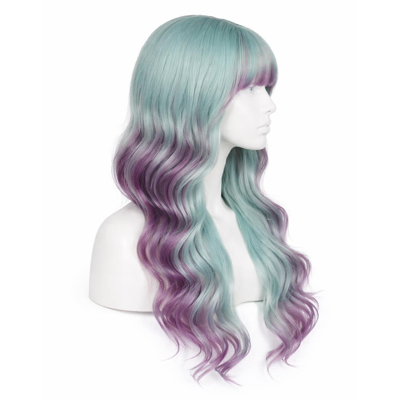 Side view of Twyla wig displaying signature long, flowing hair