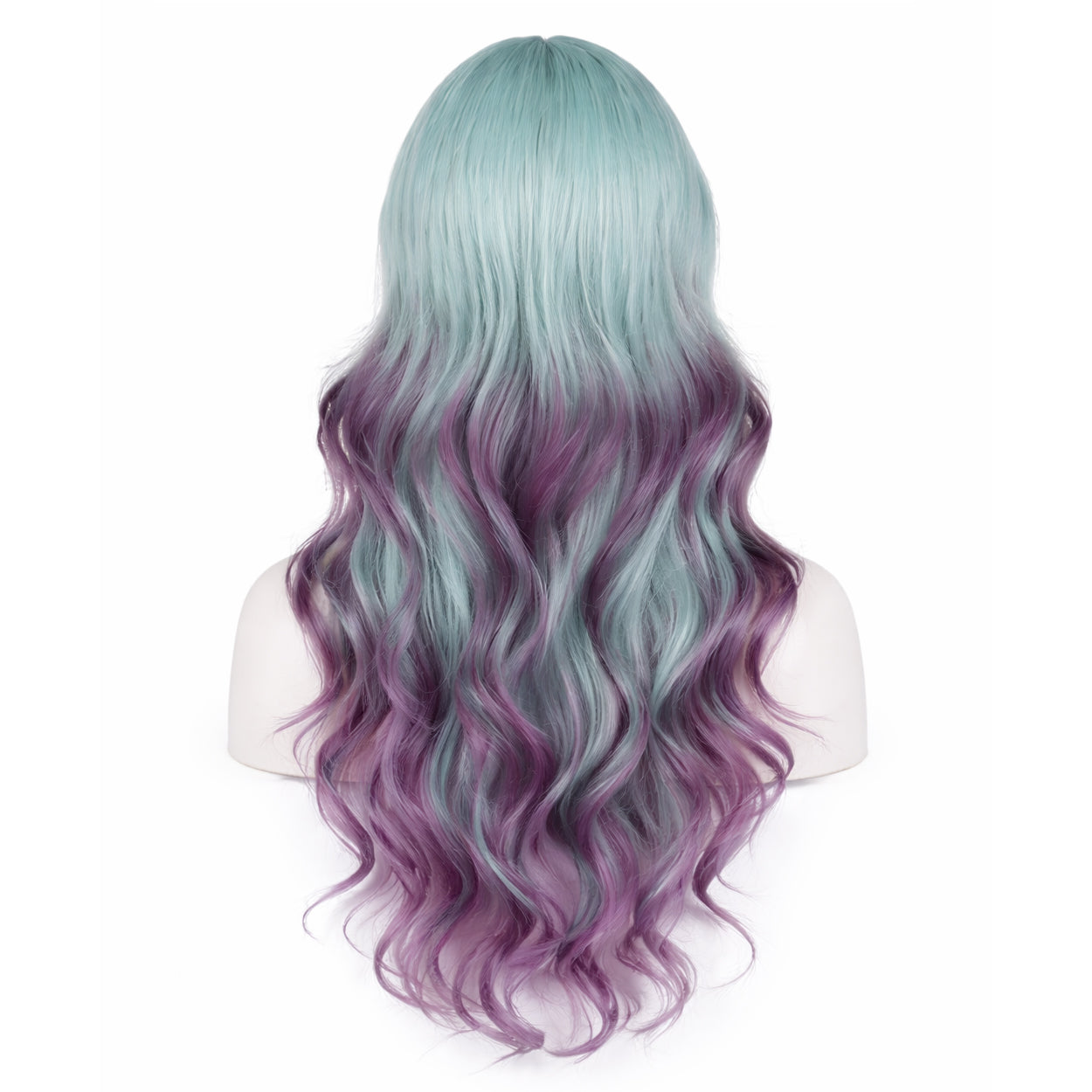 Back view of Twyla cosplay wig showcasing rich color gradients