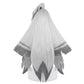 Back view of Hazbin Hotel Vaggie wig with wing-shaped silhouette