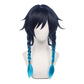 Navy Blue Short Wig with Twin Thin Braids for Venti Cosplay From Game Genshin Impact Synthetic Heat-Resistant Hair