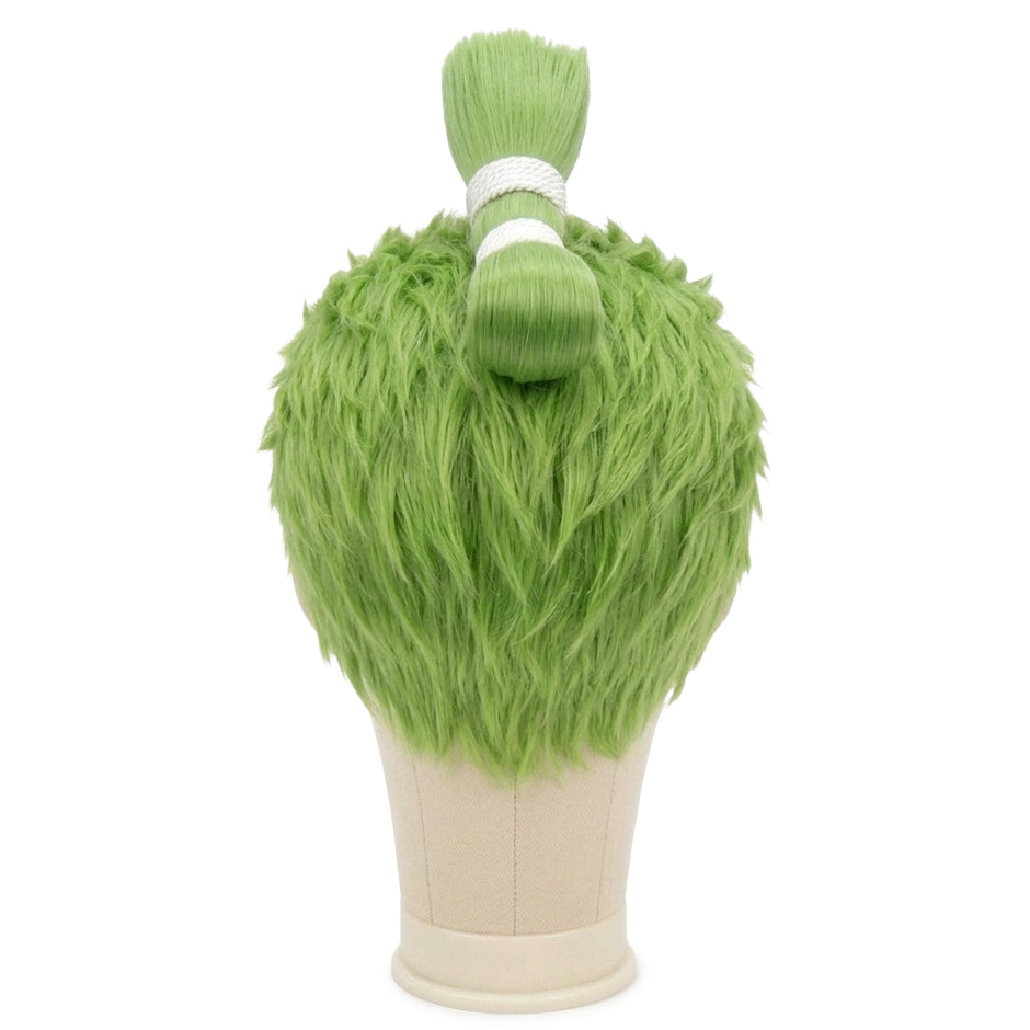 Back view of Zoro Wano Country wig showing spiky structure and smooth fibers