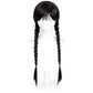 Nevermore Elegance” Wednesday Addams Long Black Pigtails Wig – Deadpan Perfection, 0% Smiles Included