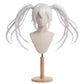 Front view of White Queen Date A Live cosplay wig with long white twin tails