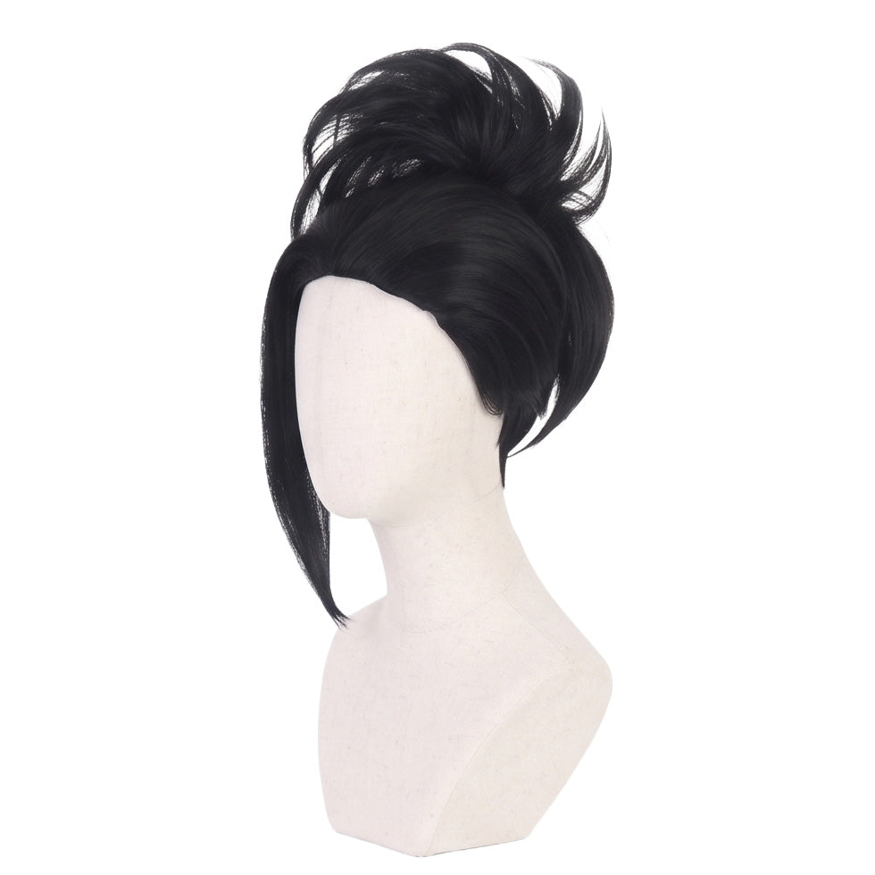 Black anime cosplay wig inspired by Momo Yaoyorozu from My Hero Academia