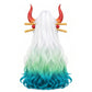 Back view of One Piece Yamato cosplay wig featuring the white, aqua green, and blue ombré ponytail