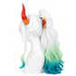 Side view of Yamato wig showing the high ponytail secured with orange hair rods